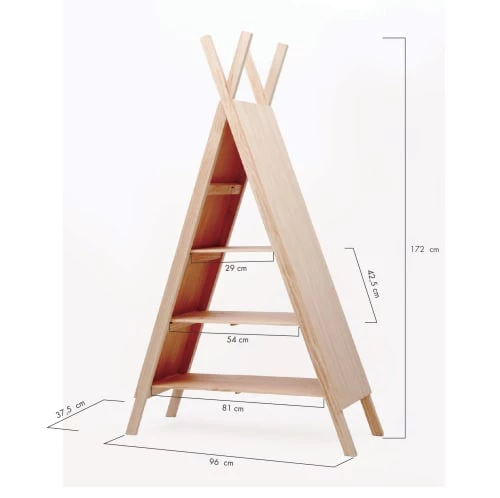 RNT By Really Nice Things Bibliothèques Et étagères Enfant Étagère Bibliothèque En Pin Massif Couleur Naturel Forme De Tipi 5 RNT By Really Nice Things Bibliothèques Et étagères Enfant Étagère Bibliothèque En Pin Massif Couleur Naturel Forme De Tipi – Image 3