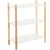 Wadiga Bibliothèques Et étagères Enfant Étagère Chambre Enfant 3 étages Blanc Et Bois - 60x30x76cm -Armoires enfant Soldes etagere chambre enfant 3 etages blanc et bois 60x30x76cm