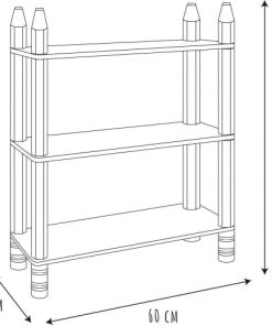The Home Deco Kids Bibliothèques Et étagères Enfant Etagère Enfant 3 Plateaux Crayons -Armoires enfant Soldes etagere enfant 3 plateaux crayons 3