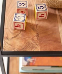 Tikamoon Bibliothèques Et étagères Enfant Etagère Enfant En Acacia Massif Et Métal -Armoires enfant Soldes etagere enfant en acacia massif et metal 2