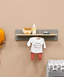 Bopita Bibliothèques Et étagères Enfant Étagère Gris Naturel Naturel -Armoires enfant Soldes etagere gris naturel naturel 5