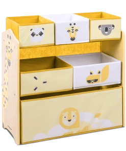 Beeloom Bibliothèques Et étagères Enfant Etagère Multifonctionnelle Pour Enfants En Bois Naturel Jaune