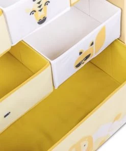 Beeloom Bibliothèques Et étagères Enfant Etagère Multifonctionnelle Pour Enfants En Bois Naturel Jaune -Armoires enfant Soldes etagere multifonctionnelle pour enfants en bois naturel jaune 3
