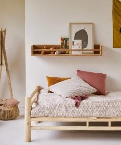 Tikamoon Bibliothèques Et étagères Enfant Etagère Murale Enfant En Teck Massif 100 Cm