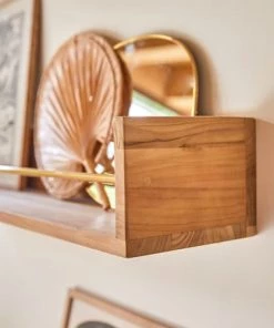 Tikamoon Bibliothèques Et étagères Enfant Etagère Murale Enfant En Teck Massif 100 Cm -Armoires enfant Soldes etagere murale enfant en teck massif 100 cm 7