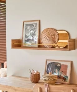 Tikamoon Bibliothèques Et étagères Enfant Etagère Murale Enfant En Teck Massif 100 Cm -Armoires enfant Soldes etagere murale enfant en teck massif 100 cm 8