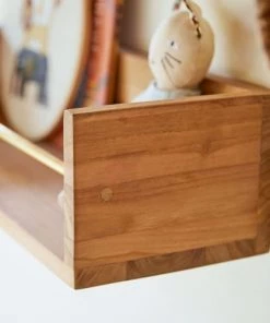 Tikamoon Bibliothèques Et étagères Enfant Etagère Murale Enfant En Teck Massif 60 Cm -Armoires enfant Soldes etagere murale enfant en teck massif 60 cm 2