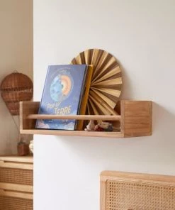 Tikamoon Bibliothèques Et étagères Enfant Etagère Murale Enfant En Teck Massif 60 Cm -Armoires enfant Soldes etagere murale enfant en teck massif 60 cm 8