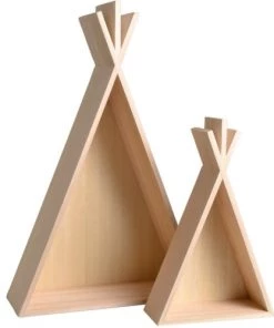 Artemio Bibliothèques Et étagères Enfant Étagères En Bois Enfant Tipi H45cm Et H26cm