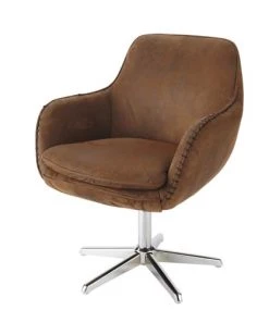 Maisons Du Monde Chaises De Bureau Fauteuil De Bureau En Suédine Marron