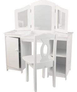 KidKraft Bureaux Enfant Grande Coiffeuse Effet Bois Blanc