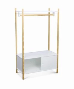 Alice's Garden Armoires Enfant Penderie Pour Enfant Avec Portes Coulissantes Naturel Blanc -Armoires enfant Soldes penderie pour enfant avec portes coulissantes naturel blanc 3
