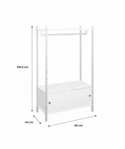 Alice's Garden Armoires Enfant Penderie Pour Enfant Avec Portes Coulissantes Naturel Blanc -Armoires enfant Soldes penderie pour enfant avec portes coulissantes naturel blanc 5
