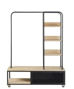 Maisons Du Monde Valets De Nuits Et Portants Portant à Roulettes En Sapin Et Métal Noir