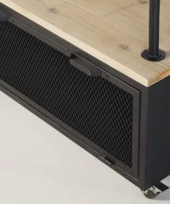 Maisons Du Monde Valets De Nuits Et Portants Portant à Roulettes En Sapin Et Métal Noir -Armoires enfant Soldes portant a roulettes en sapin et metal noir 1000 2 3 193564 4