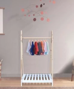 The Home Deco Kids Armoires Enfant Portant à Vêtements En Bois Enfant Sully -Armoires enfant Soldes portant a vetements en bois enfant sully 1
