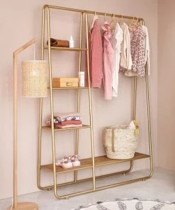 Maisons Du Monde Armoires Enfant Portant En Sapin Et Métal Coloris Laiton -Armoires enfant Soldes portant en sapin et metal coloris laiton 1000 13 6 206359 7