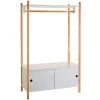 Wadiga Armoires Enfant Portant Vêtements En Bois + Placard Chambre Enfant - 80x40x136cm